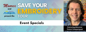 Save Your Embroidery Tour event specials home page banner