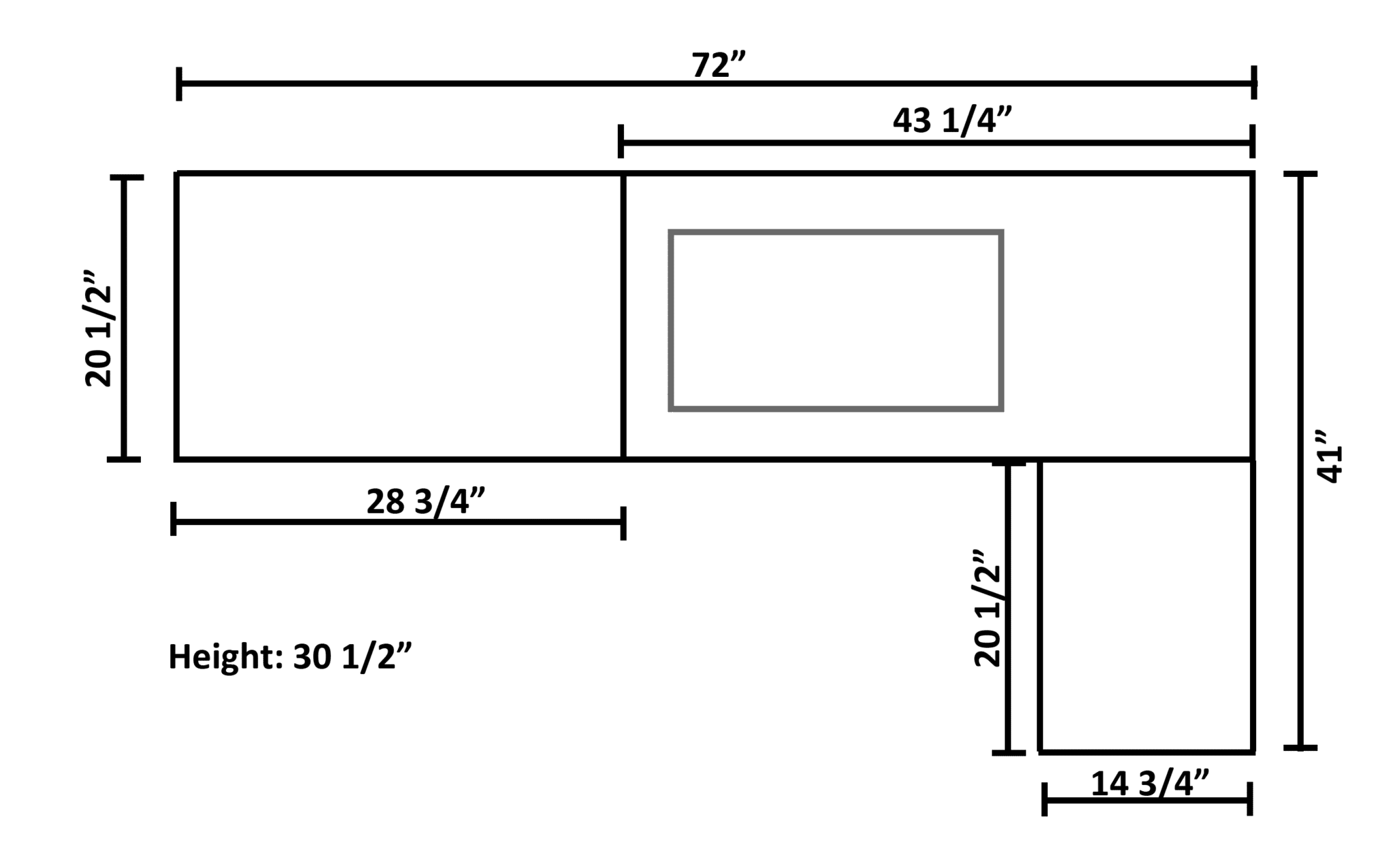 diagram showing dimensions of the Comfort Deluxe Cabinet