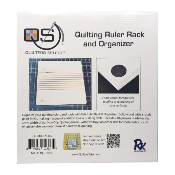 Quilters Select Ruler Rack and Organizer back of box