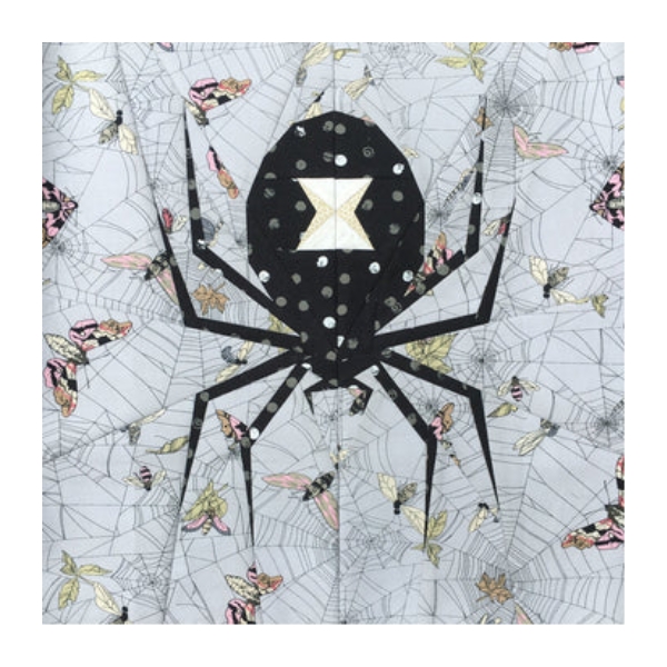 Flying Parrot Quilts Spooky Spiders web print background