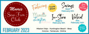 Sew Fun Club February 2023 featuring Marcia Layton Designs home page banner