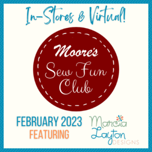 Sew Fun Club February 2023 featuring Marcia Layton Designs sign-up page image