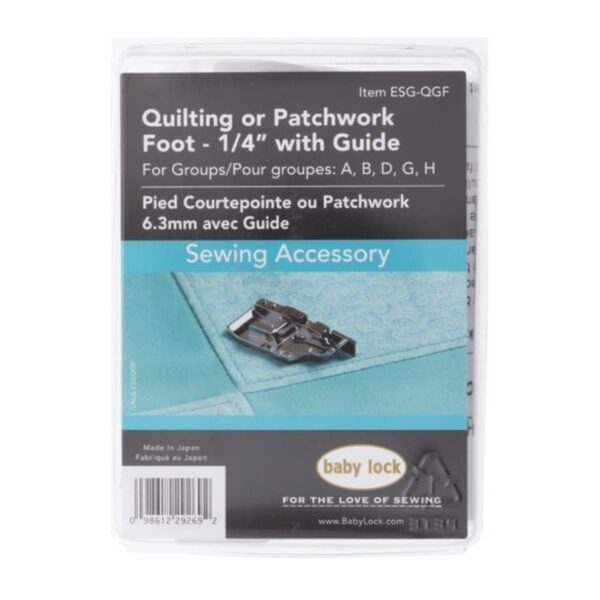 Baby Lock 1/4" Quilting Foot ESG-QGF package