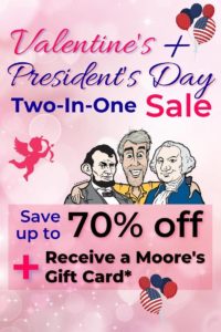 Valentine's and President's Day Sale home page banner for mobile