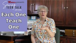 Sewing Tech Talk Each One Teach One information card