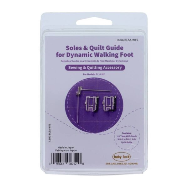 Baby Lock Quilt Soles and Guide for Dynamic Walking Foot package
