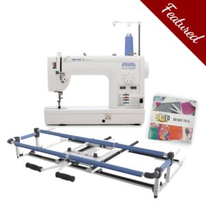 Baby Lock Accomplish straight stitch machine with Cutie tabletop frame with featured bundle