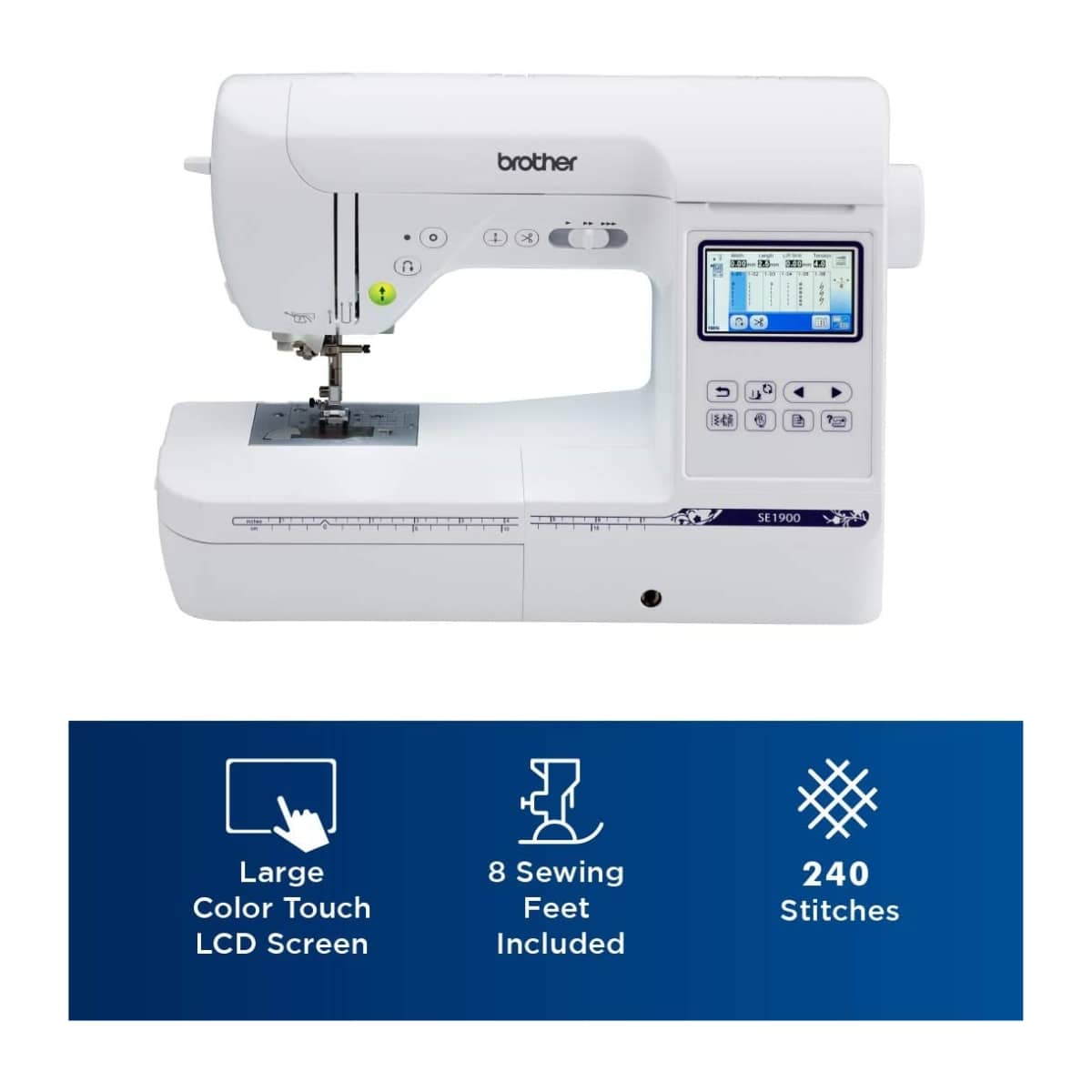  Brother SE1900 Sewing + Embroidery Machine, 5 x 7
