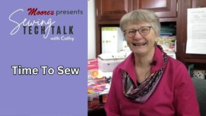 Info card for Sewing Tech Talk vlog Time to Sew