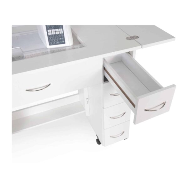 Arrow Alice Sewing Cabinet in white with top drawer open