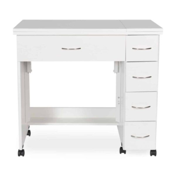 Front view of Arrow Alice Sewing Cabinet in white