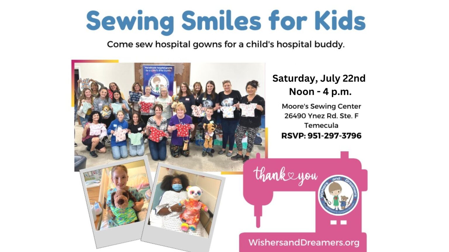 Wishers & Dreamers Charity Sewing Temecula Moore's Sewing