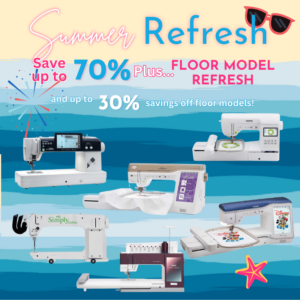 Summer Refresh Floor Model Sale landing page banner for mobile