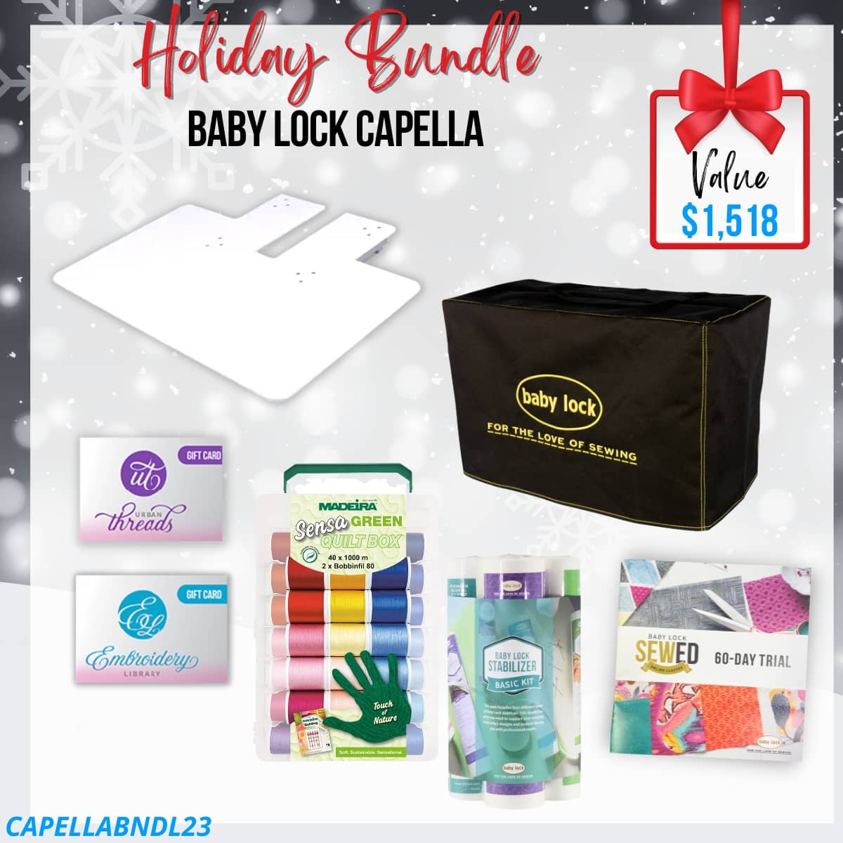 Baby Lock Capella bundle image for holiday sale