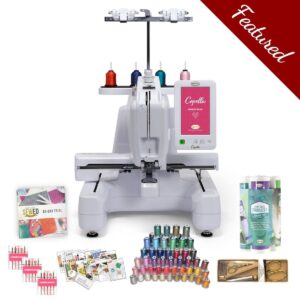 Baby Lock Capella single-needle embroidery machine main product image with featured bundle