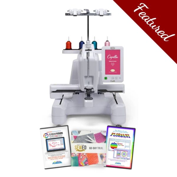 Baby Lock Capella single-needle embroidery machine main product image with featured bundle