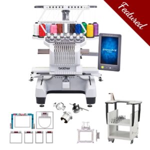Brother PR1060W 10-needle embroidery machine with featured bundle