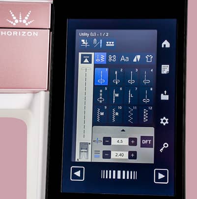 High-Def 5” LCD
        Color Touchscreen on Janome 9410