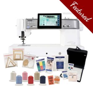 Janome Continental M8 sewing machine main product image with featured bundle