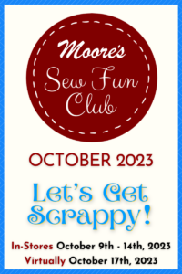Sew Fun Club Octobre 2023 Home Page Banner with event dates and info