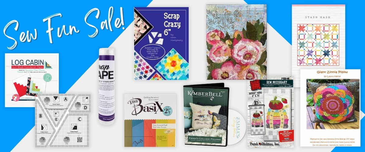 Collage of featured Scrappy Quilting products for October SFC