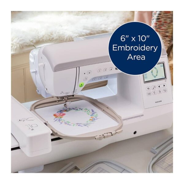 Brother NQ3550W has a 6"x10" embroidery area