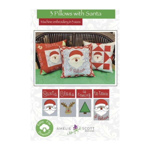 Amelie Scott Designs Three Pillows with Santa main product image