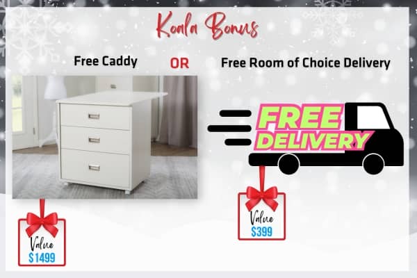 Koala Free Caddy or Free Delivery promo for holiday sale