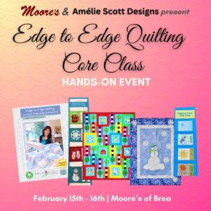 Edge to Edge Quilting Core Class sign up page image with details