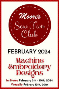 Home page banner image for Sew Fun Club February 2024 with meeting dates (mobile version)