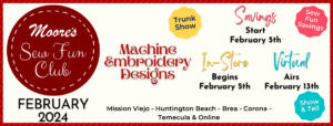 Home page banner image for Sew Fun Club February 2024 with meeting dates