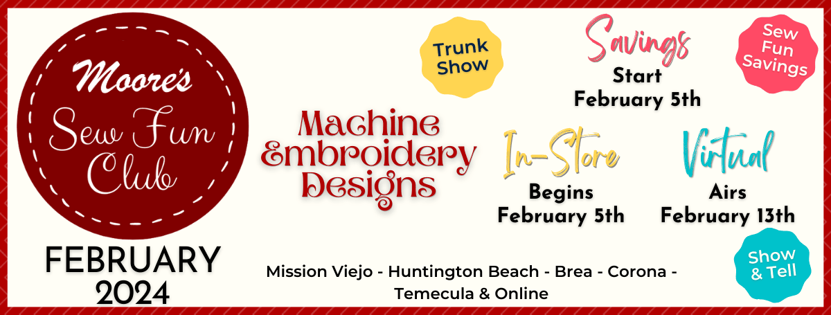 Home page banner image for Sew Fun Club February 2024 with meeting dates