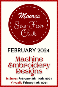 Home page banner image for Sew Fun Club February 2024 with meeting dates (mobile version)