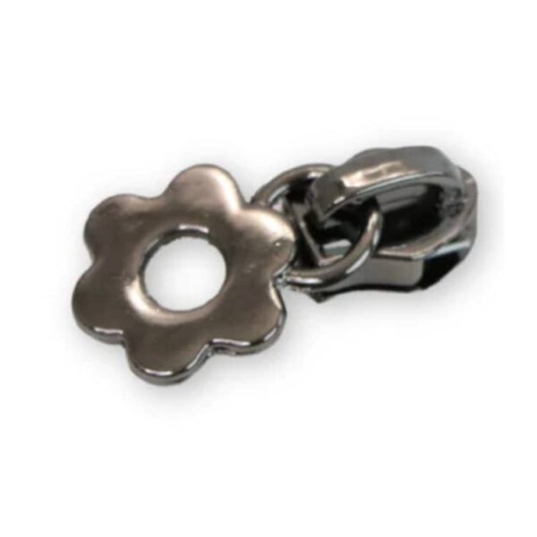 Sallie Tomato Flower Zipper Pulls - Gunmetal