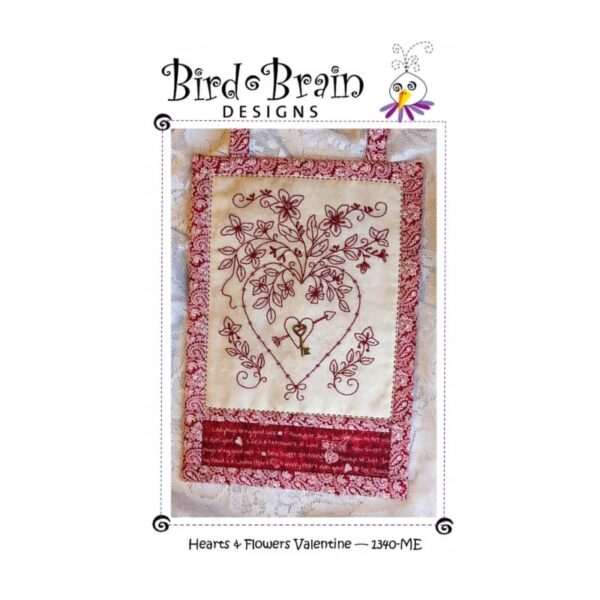 Bird Brain Designs Hearts and Flowers machine embroidery main product image