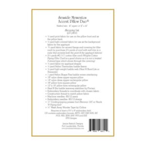 Janine Babich Seaside Mementos Pillow Duo pattern requirements