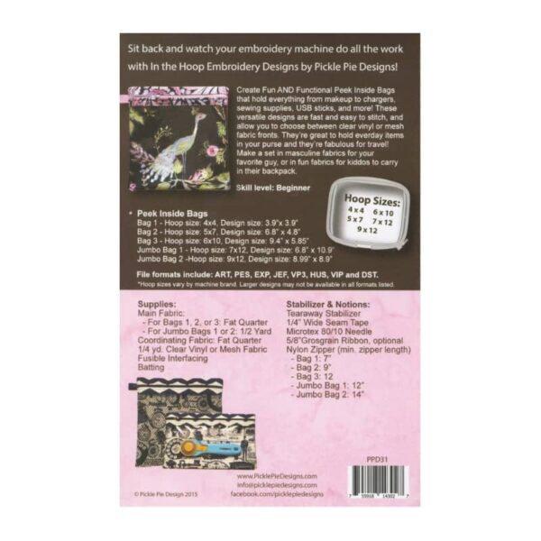 Pickle Pie Designs Peek Inside Bag Moore's Sewing