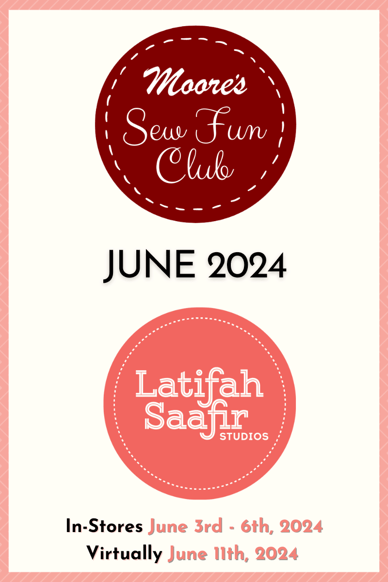 June Sew Fun Club home page banner featuring Latifah Saafir Studios