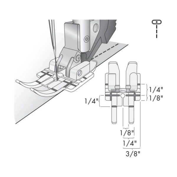 Pfaff 1/4" Foot (clear) diagram