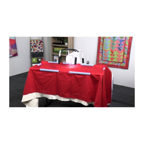 Lifestyle image of Cutie Breeze Tabletop Frame with Baby Lock Jazz 2