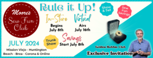 Sew Fun Club July home page banner featuring Quilting Rulers