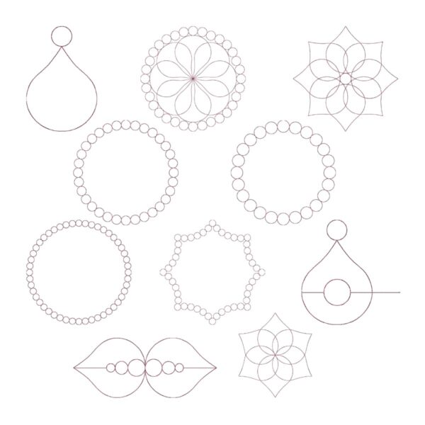 Sew Steady Sariditty Embroidelee Lotus and Pebbles Collection