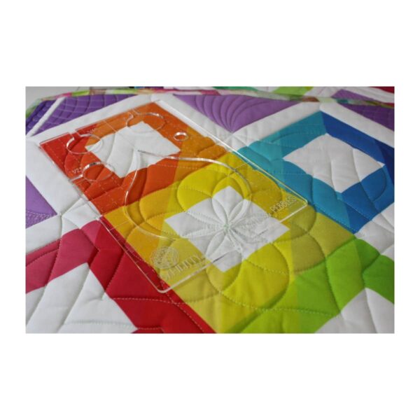Sew Steady Sariditty Lotus Ruler on quilt