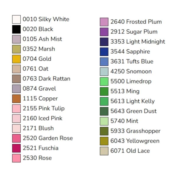 OeSD Spring Hummingbirds color chart