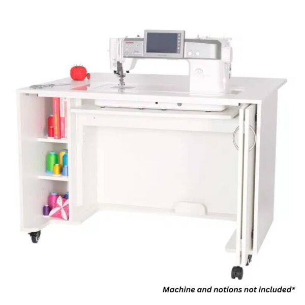 Mod XL Sewing Cabinet with machine and leaf open