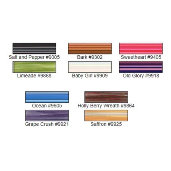 Isacord Variegated Favorite 10 color chart