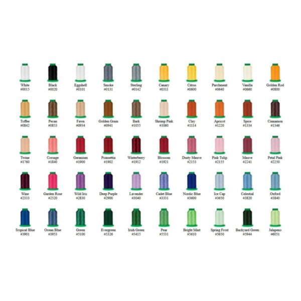 Isacord Top 50 Thread Set color chart