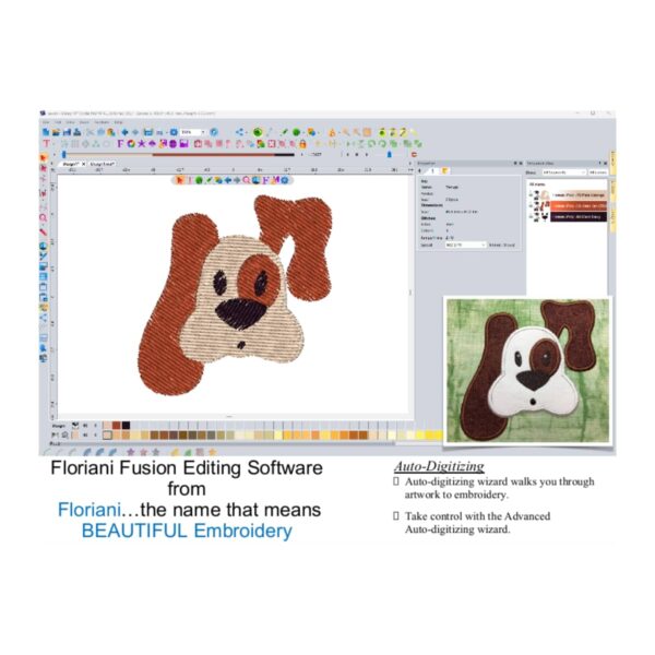 Floriani Fusion software Auto Digitizing