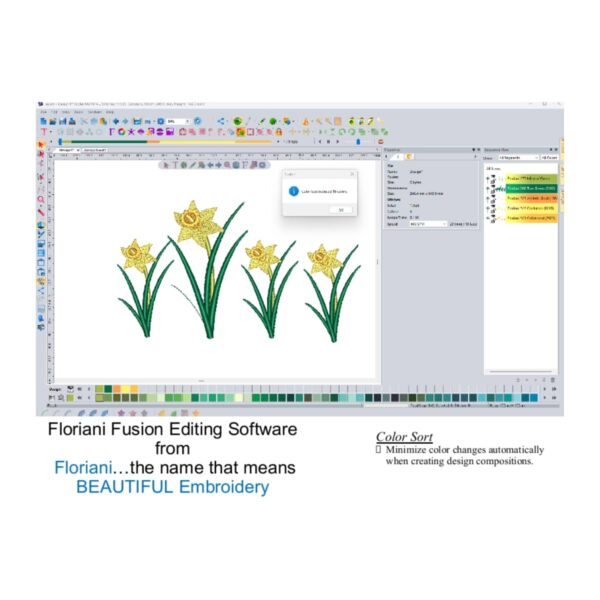 Floriani Fusion software Color Sort