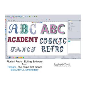 Floriani Fusion software Sew Many Fonts